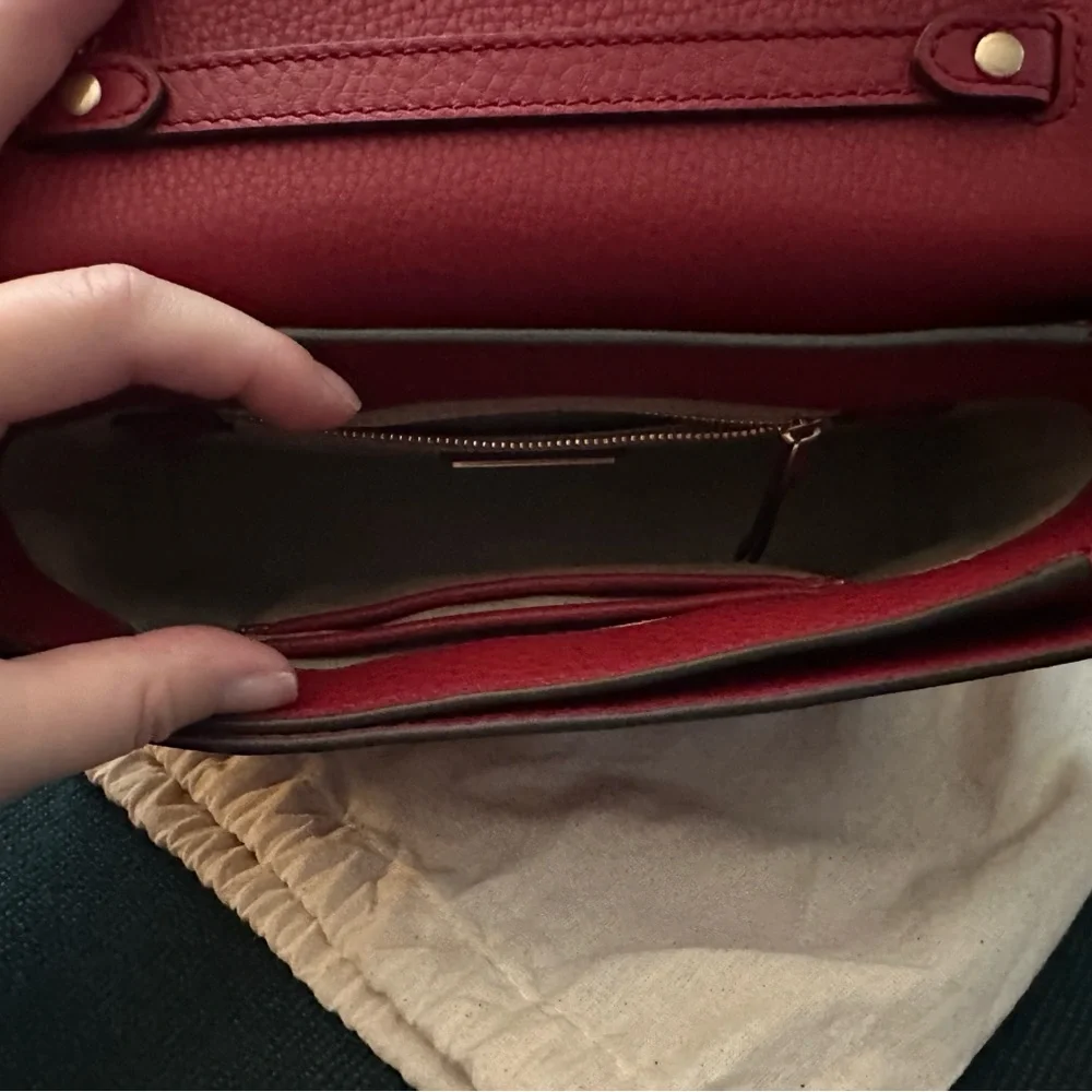 Tory Burch Red Leather Chain Crossbody